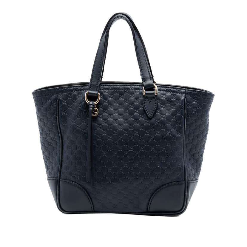 Gucci Small Microguccissima Bree Satchel Blue Leather Very good condition - Front View