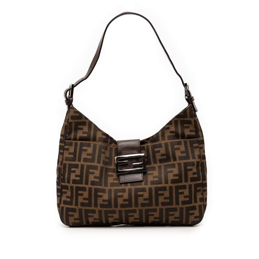 Fendi Zucca Canvas Shoulder Bag Brown Very good condition - Front View