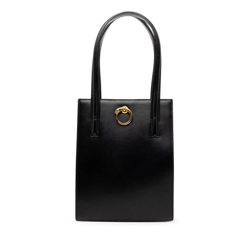 Cartier Leather Panthere Tote Black Leather Very good condition - Front View