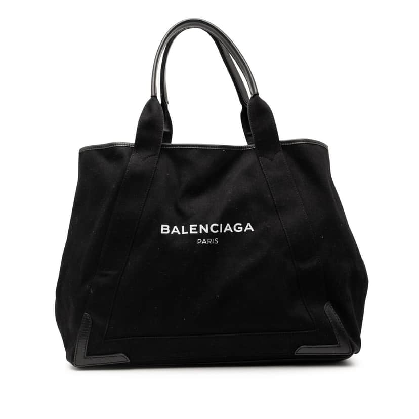 Balenciaga Denim Navy Cabas Tote M Black Very good condition - Front View