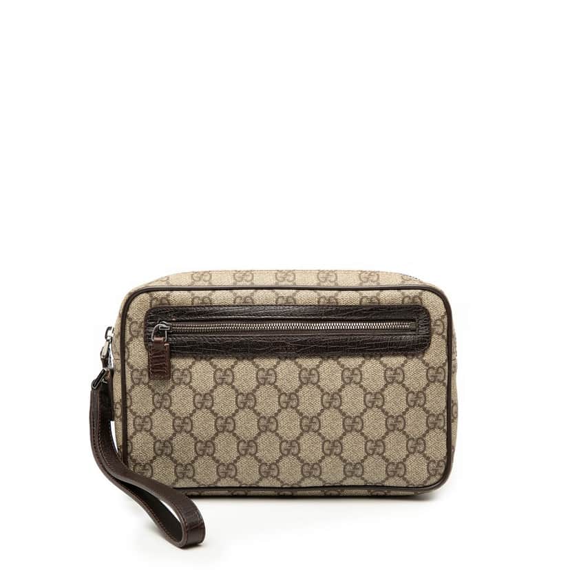 Gucci GG Supreme Clutch Beige Very good condition - Front View