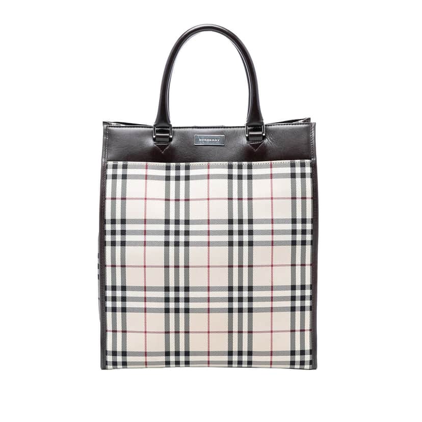 Burberry House Check Canvas Tote Beige Very good condition - Front View