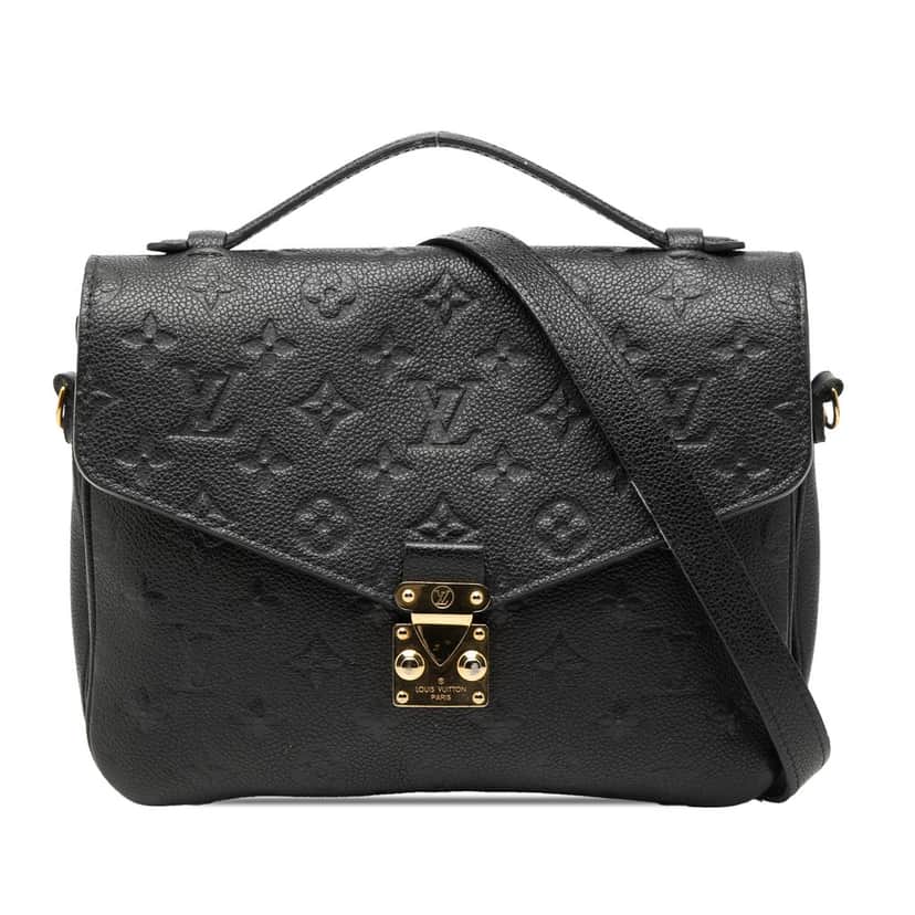 Louis Vuitton Monogram Empreinte Pochette Metis Black Leather Very good condition - Front View
