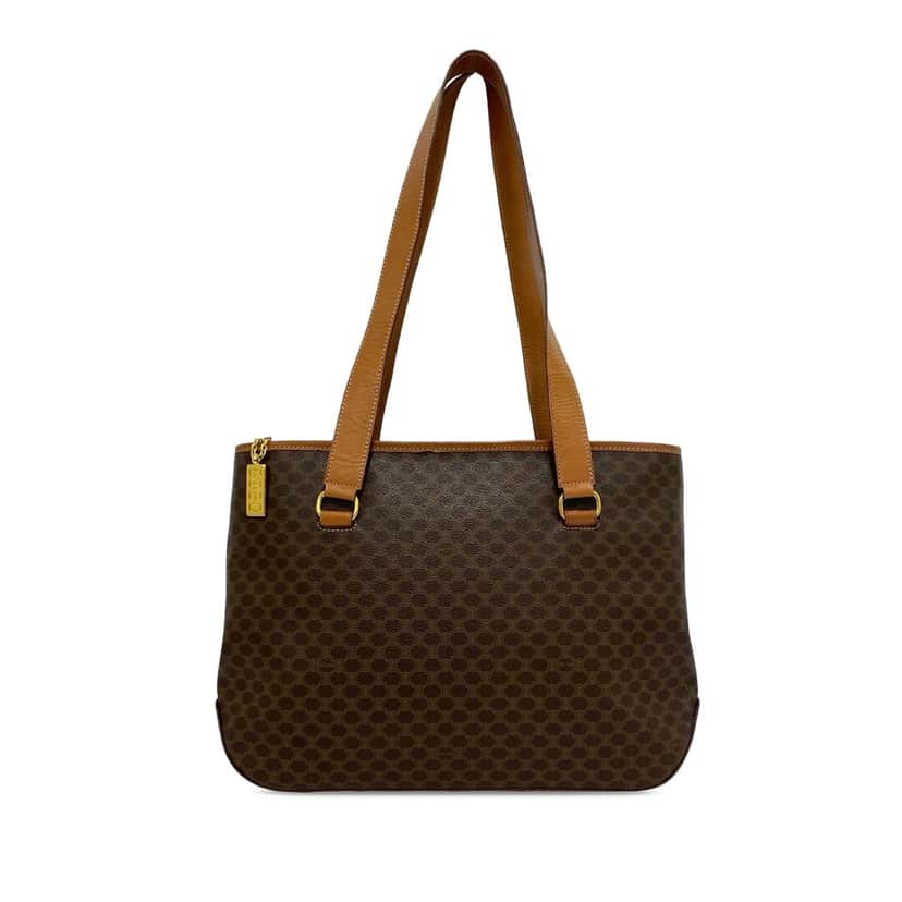 Celine Macadam Coated Canvas Tote Brown Very good condition - Front View