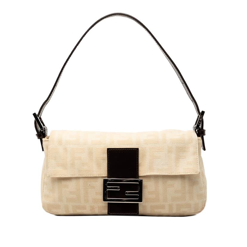 Fendi Zucca Canvas Baguette Beige Very good condition - Front View