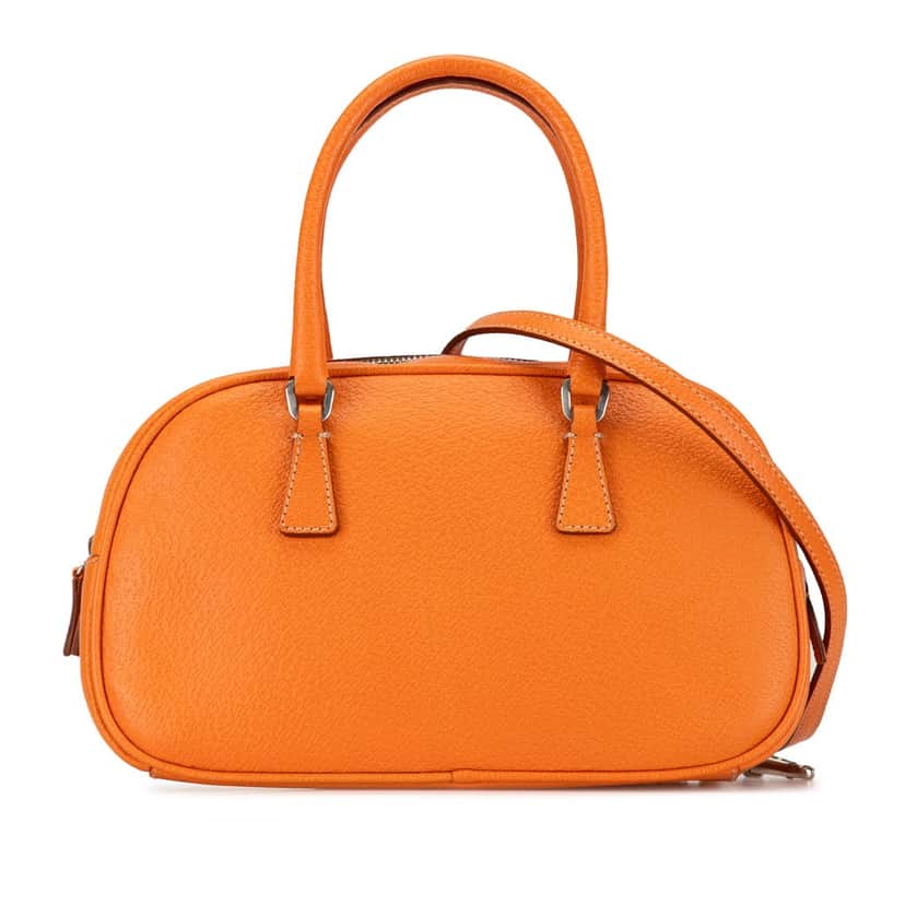 Prada Mini Cinghiale Satchel Orange Leather Very good condition - Front View