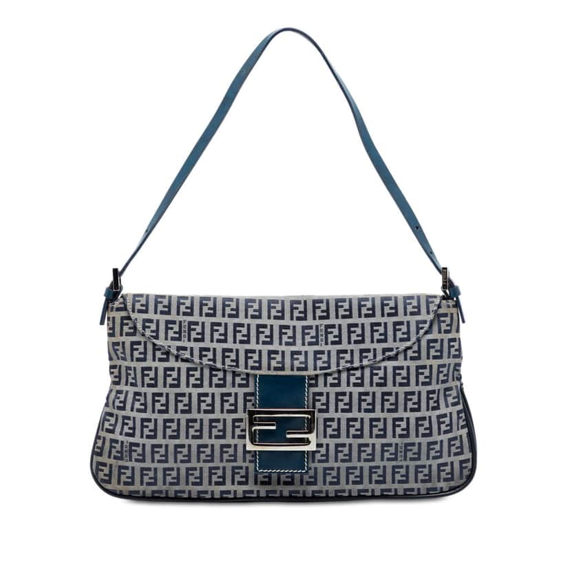 Fendi Zucchino Canvas Double Flap Shoulder Bag Other Very good condition - Front View