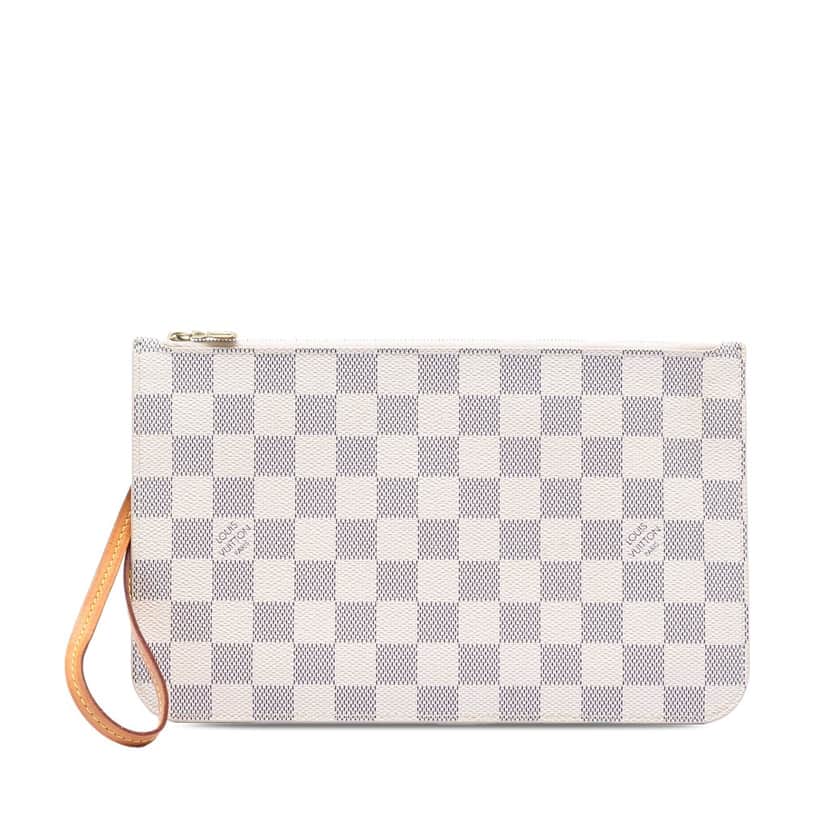 Louis Vuitton Damier Azur Neverfull MM Pouch White Very good condition - Front View