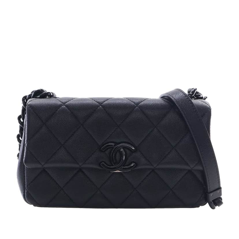 Chanel Small Quilted Caviar My Everything Flap Black Leather Very good condition - Front View