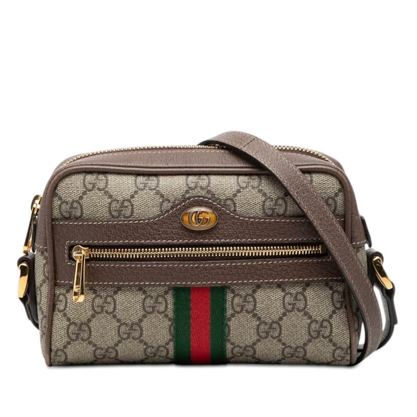 Gucci Mini GG Supreme Web Ophidia Crossbody Beige Very good condition - Front View