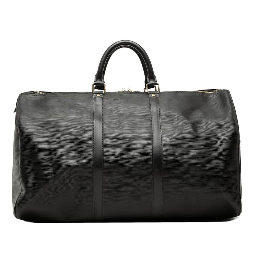 Louis Vuitton Epi Keepall 50 Black Leather Good condition - Front View