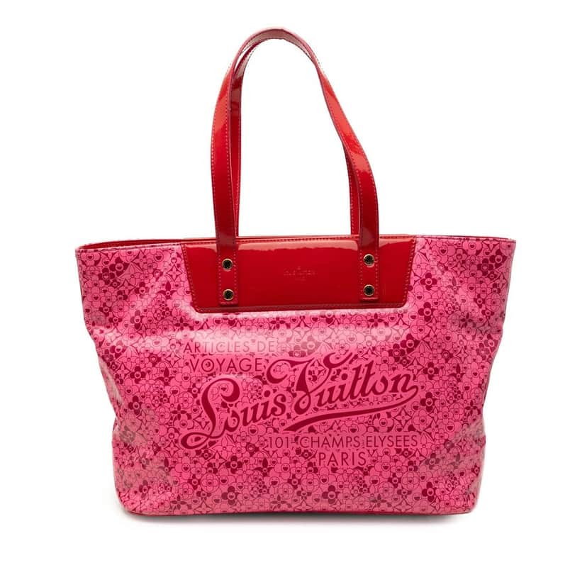 Louis Vuitton Takashi Murakami Coated Canvas Cosmic Blossom Tote PM Pink Very good condition - Front View