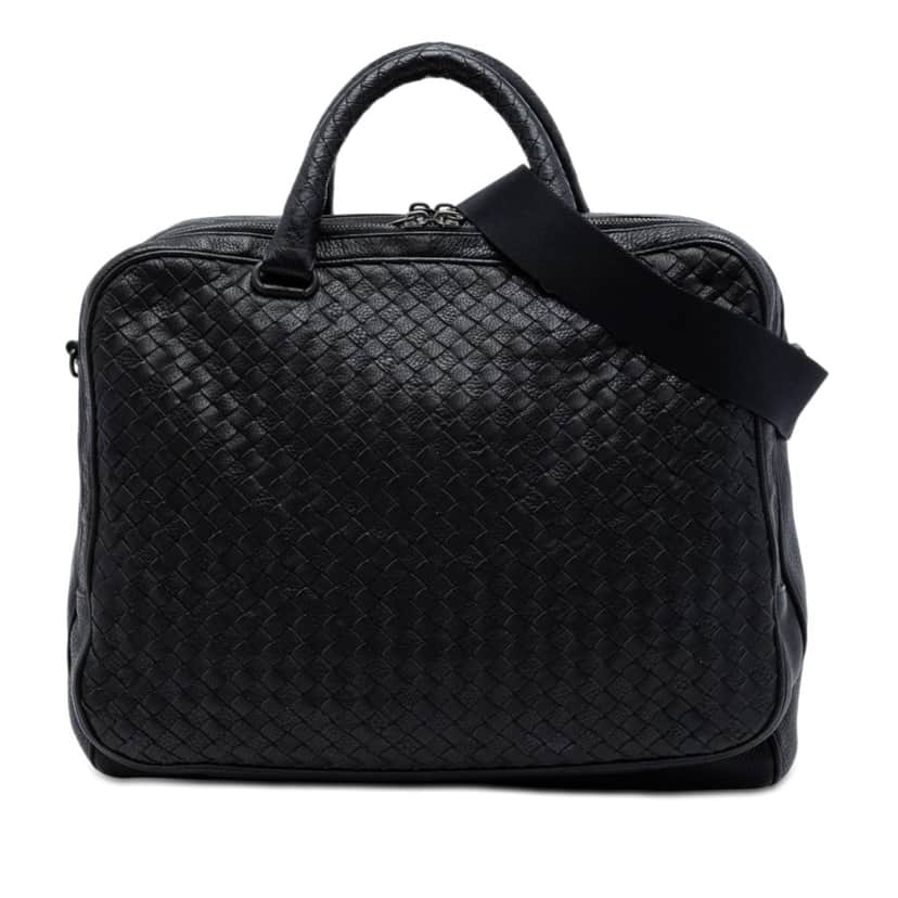 Bottega Veneta Nappa Intrecciato Briefcase Black Leather Very good condition - Front View