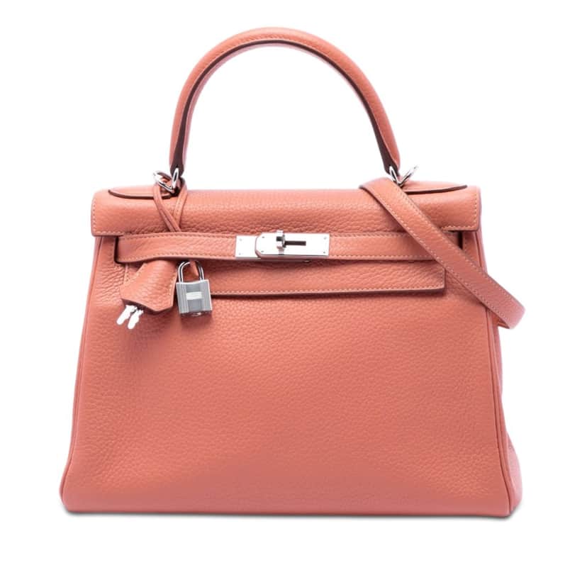 Hermès Clemence Kelly II Retourne 28 Orange Leather Very good condition - Front View