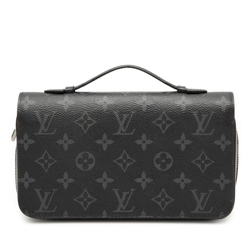 Louis Vuitton Monogram Eclipse Zippy XL Wallet Black Very good condition - Front View
