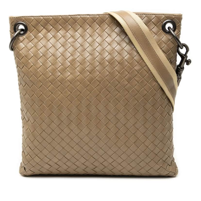 Bottega Veneta Nappa Intrecciato Crossbody Brown Leather Very good condition - Front View