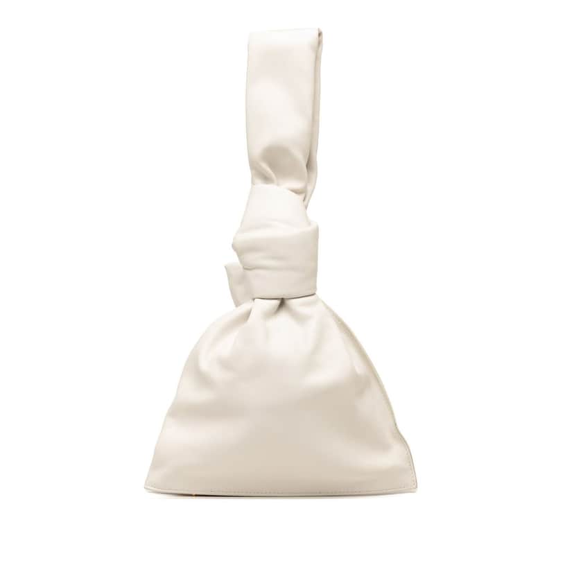 Bottega Veneta Mini Calfskin BV Twist Bag White Leather Very good condition - Front View