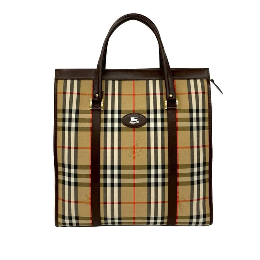 Burberry Haymarket Check Canvas Tote Beige Very good condition - Front View