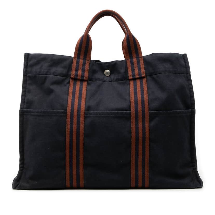 Hermès Canvas Fourre Tout MM Blue Very good condition - Front View
