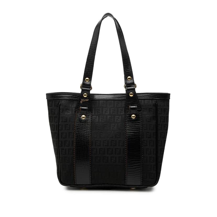 Fendi Zucchino Canvas Tote Black Very good condition - Front View