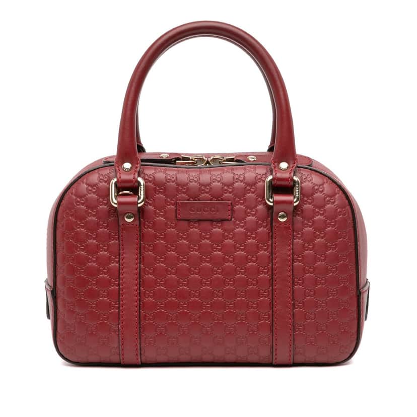 Gucci Small Microguccissima Bree Satchel Red Leather Very good condition - Front View