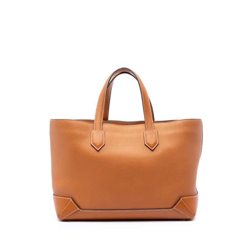 Hermès Evercolor Epsom Maxibox Cabas 30 Brown Leather Very good condition - Front View