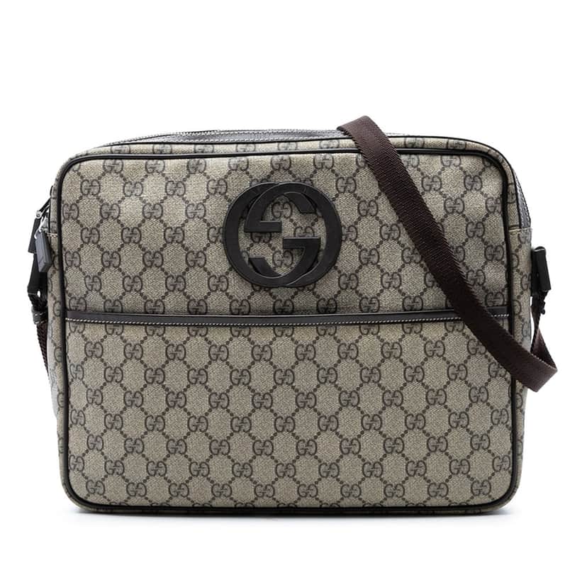 Gucci GG Supreme Interlocking G Crossbody Beige Very good condition - Front View
