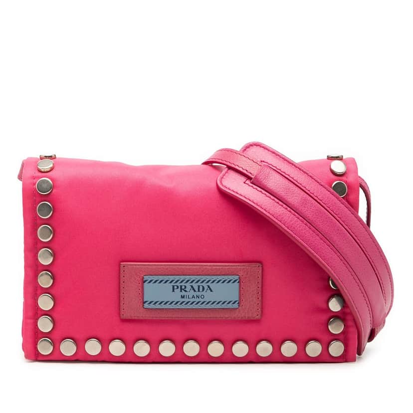 Prada Tessuto Etiquette Crossbody Pink Very good condition - Front View