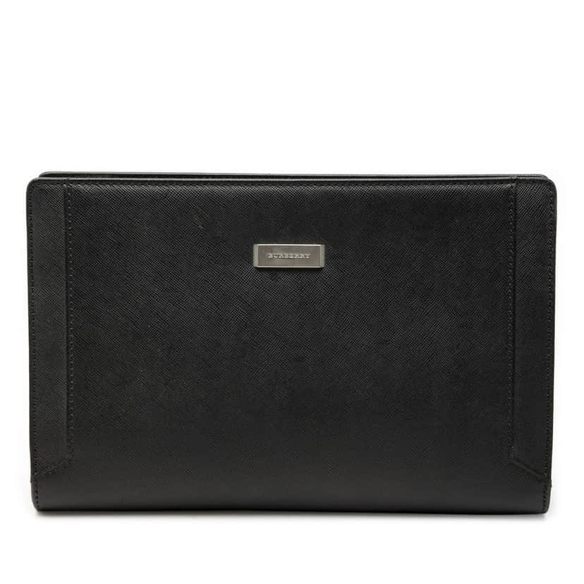Burberry Leather Clutch Black Leather Very good condition - Front View