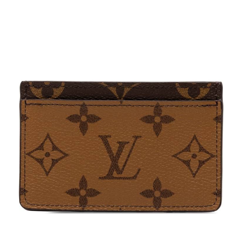 Louis Vuitton Monogram Reverse Card Holder Brown Never worn - Front View