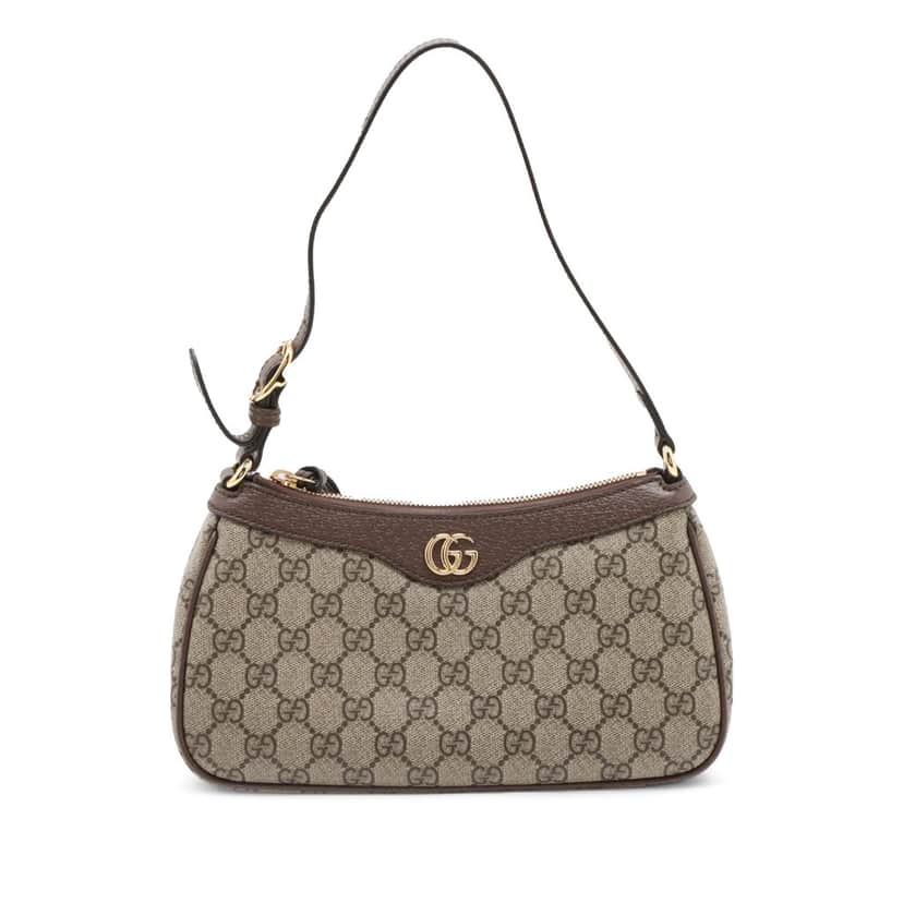 Gucci Small GG Supreme Ophidia Shoulder Bag Beige Very good condition - Front View