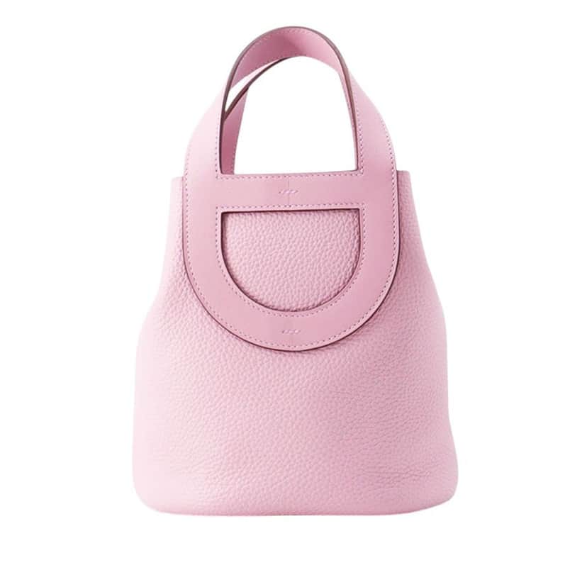 Hermès Clemence and Swift In The Loop 18 Pink Leather Very good condition - Front View
