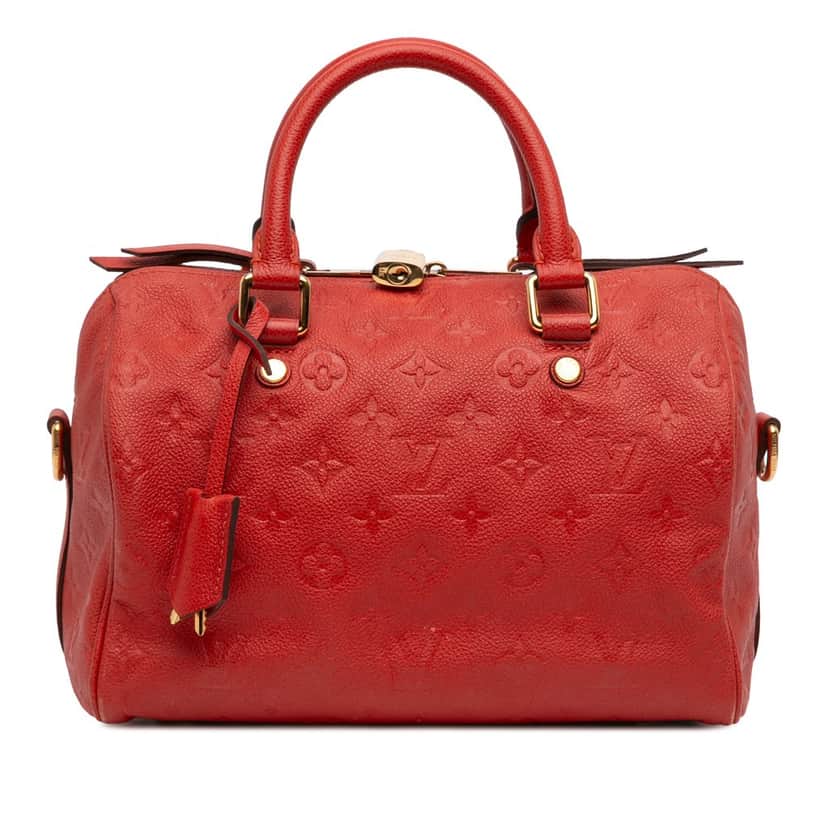 Louis Vuitton Monogram Empreinte Speedy Bandouliere 25 Red Leather Very good condition - Front View