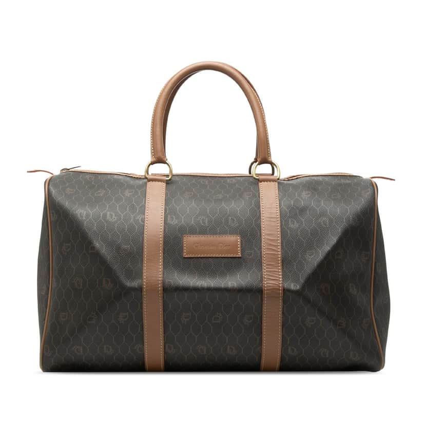 Dior Honeycomb Coated Canvas Travel Bag Black Very good condition - Front View