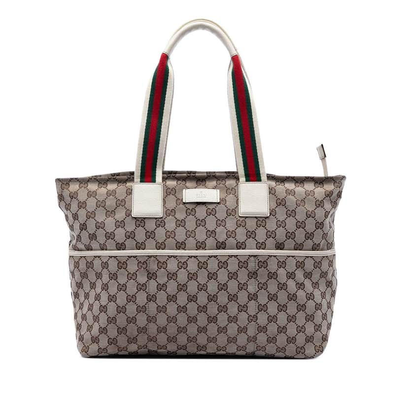 Gucci GG Canvas Web Tote Beige Very good condition - Front View
