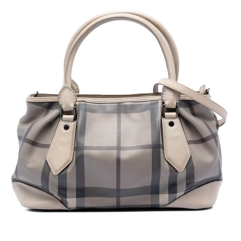 Burberry Smoke Check Coated Canvas Heathcliff Satchel Other Very good condition - Front View