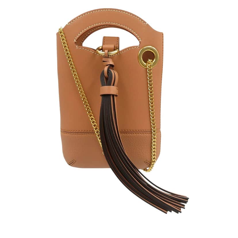 Chloé Leather Walden Phone Pouch Brown Leather Very good condition - Front View