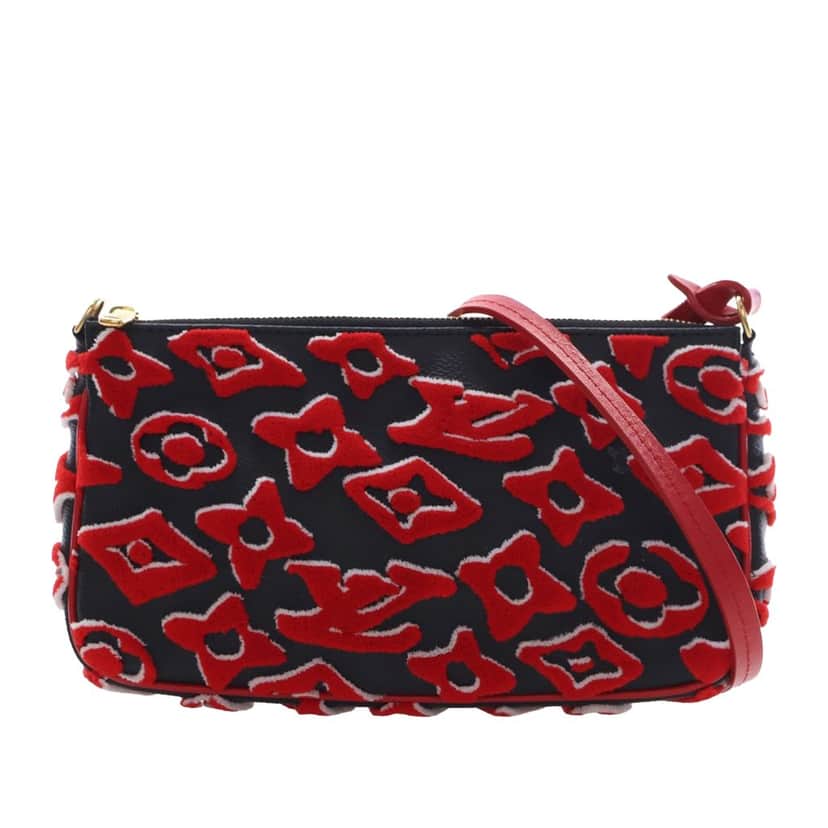 Louis Vuitton Urs Fischer Monogram Tuffetage Pochette Accessoires Red Very good condition - Front View