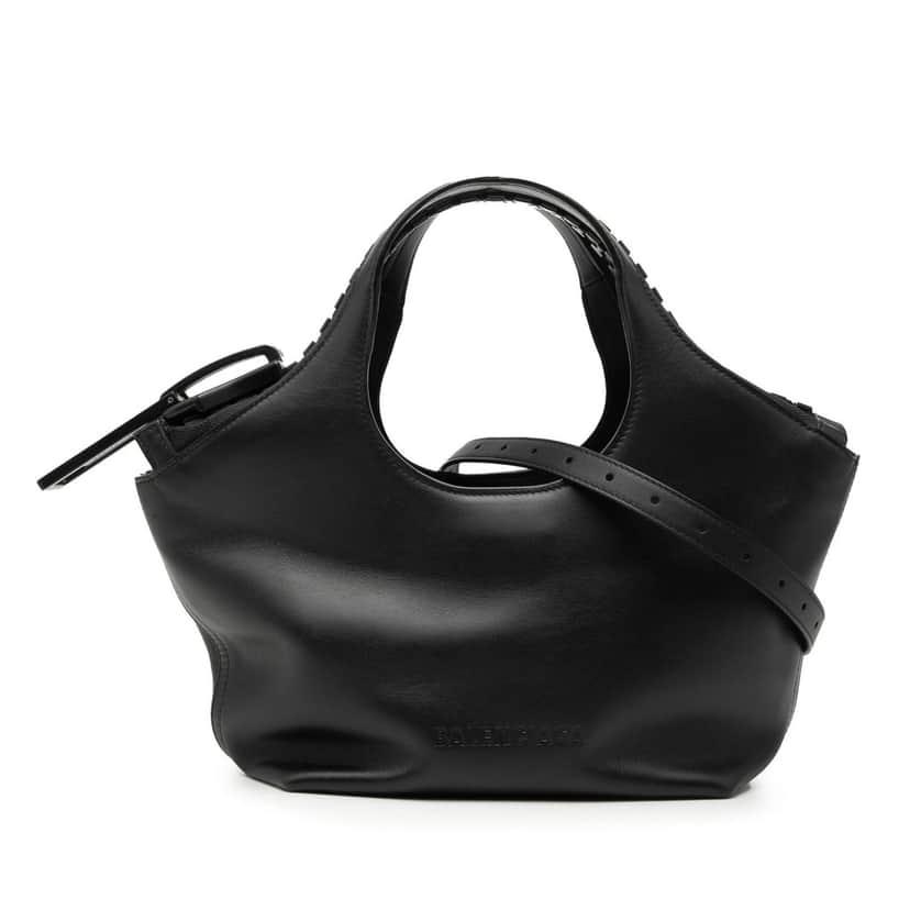 Balenciaga Small Leather Megazip Satchel Black Leather Very good condition - Front View