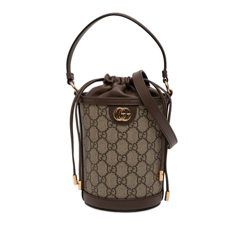 Gucci Mini GG Supreme Ophidia Bucket Bag Beige Very good condition - Front View