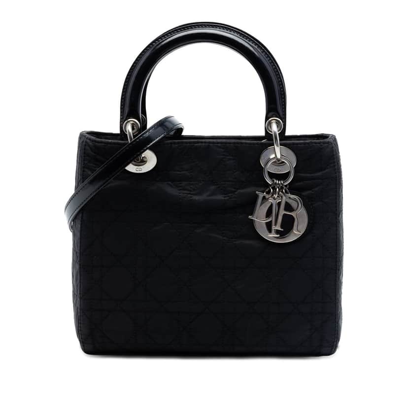 Dior Medium Nylon Cannage Lady Dior Black Very good condition - Front View
