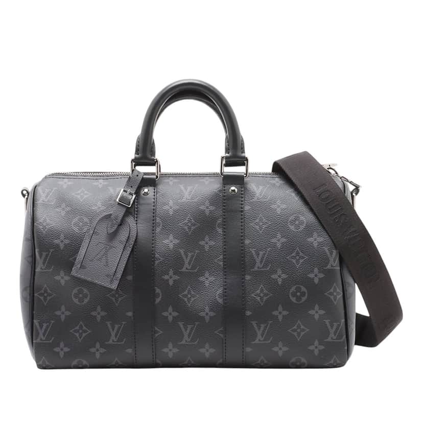 Louis Vuitton Monogram Eclipse Keepall Bandouliere 35 Black Very good condition - Front View