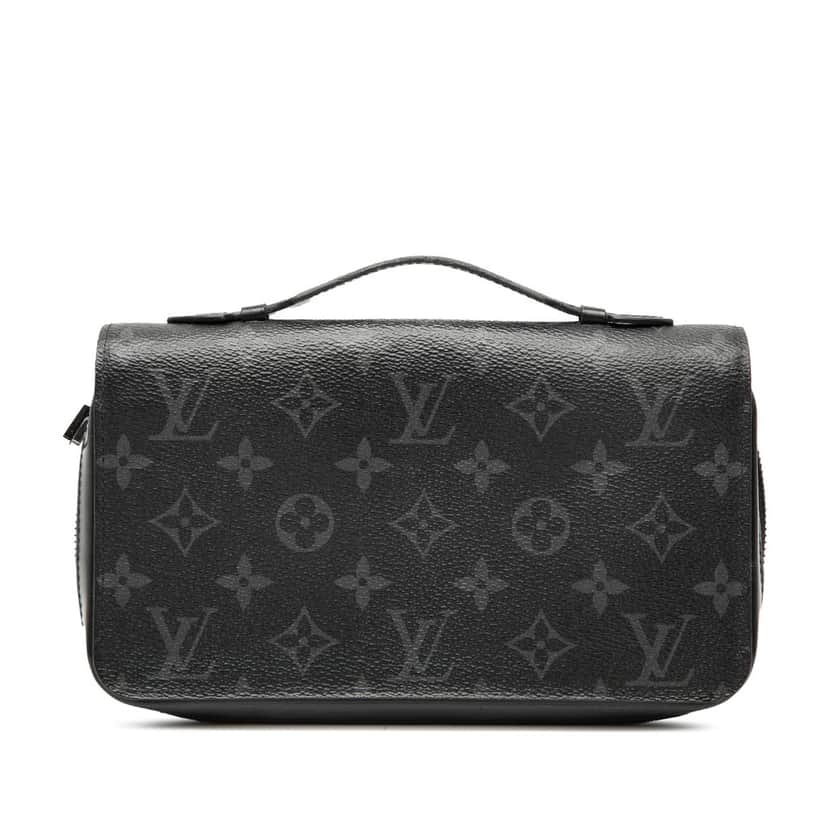 Louis Vuitton Monogram Eclipse Zippy XL Wallet Black Very good condition - Front View