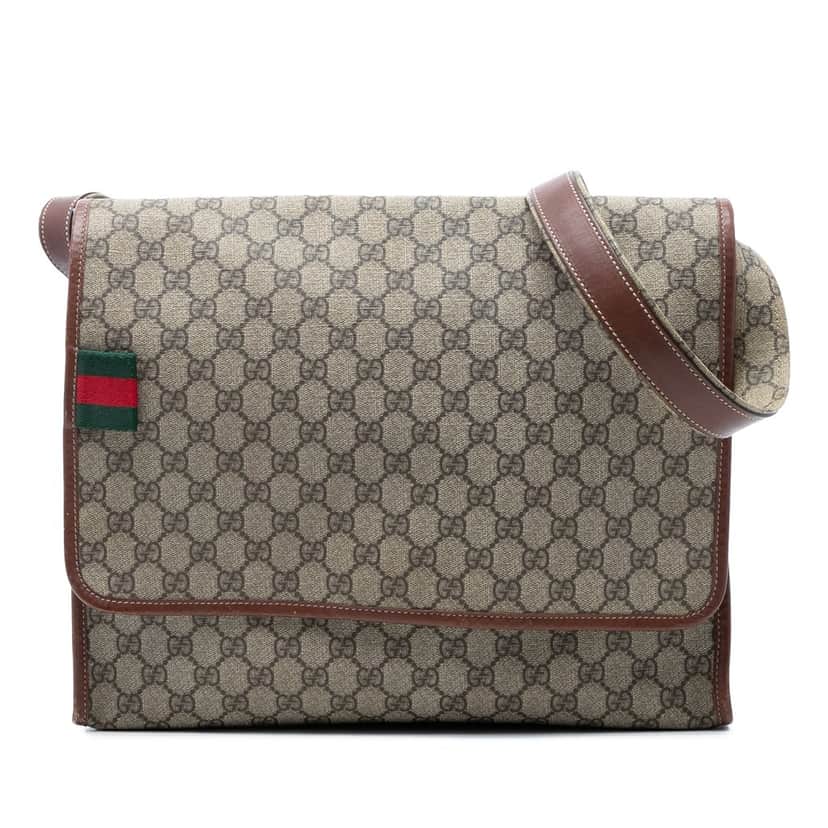Gucci GG Supreme Web Messenger Bag Beige Very good condition - Front View