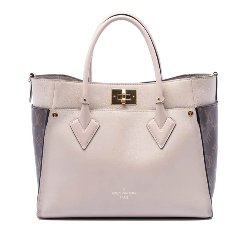 Louis Vuitton Monogram On My Side MM Beige Leather Very good condition - Front View