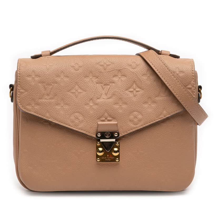 Louis Vuitton Monogram Empreinte Pochette Metis Beige Leather Very good condition - Front View