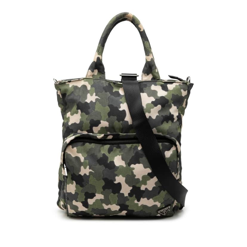Prada Tessuto Camouflage Satchel Green Very good condition - Front View