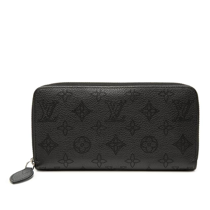 Louis Vuitton Monogram Mahina Zippy Wallet Black Leather Very good condition - Front View