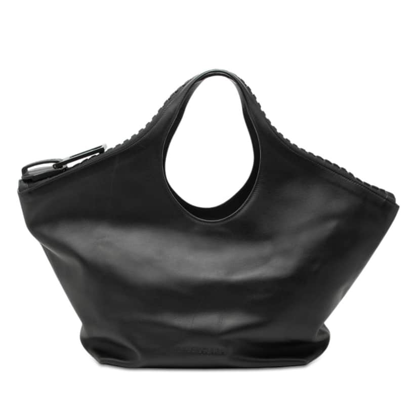Balenciaga Small Leather Megazip Satchel Black Leather Very good condition - Front View