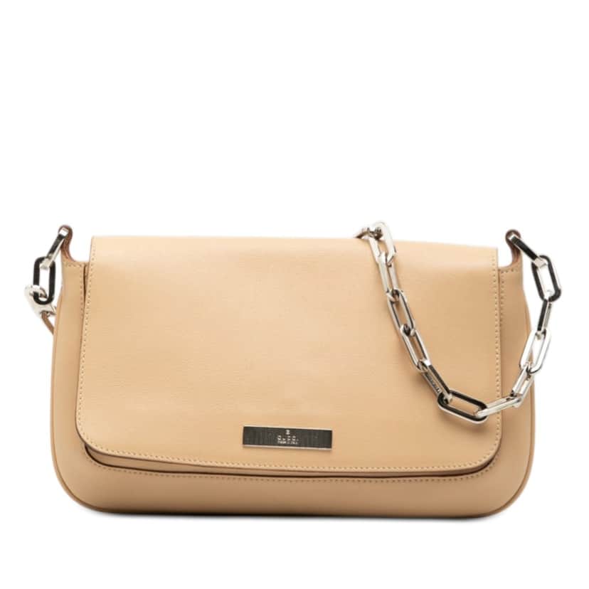 Gucci Leather Chain Shoulder Bag Beige Leather Very good condition - Front View